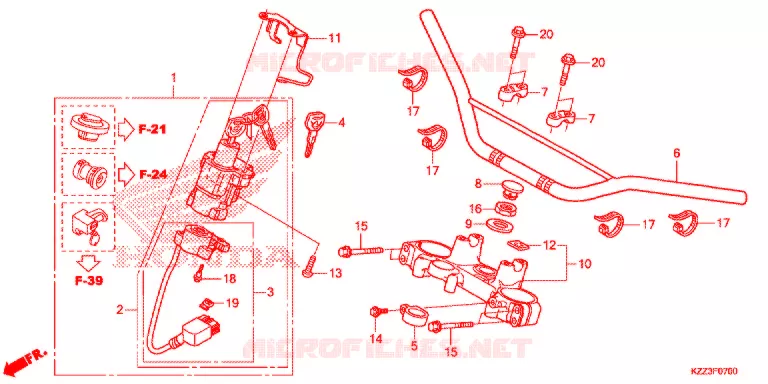 GUIDON - TE DE FOURCHE Honda MOTO 250 CRF 2013  CRF250LD