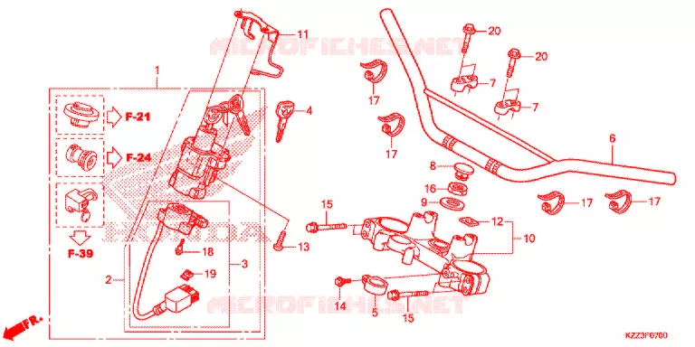 GUIDON - TE DE FOURCHE Honda MOTO 250 CRF 2014  CRF250LD