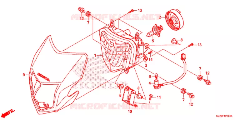 PHARE Honda MOTO 250 CRF 2014  CRF250LD