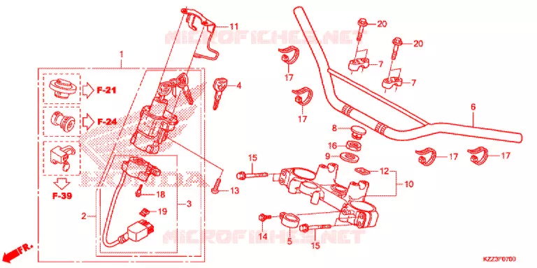 GUIDON - TE DE FOURCHE Honda MOTO 250 CRF 2014  CRF250LD