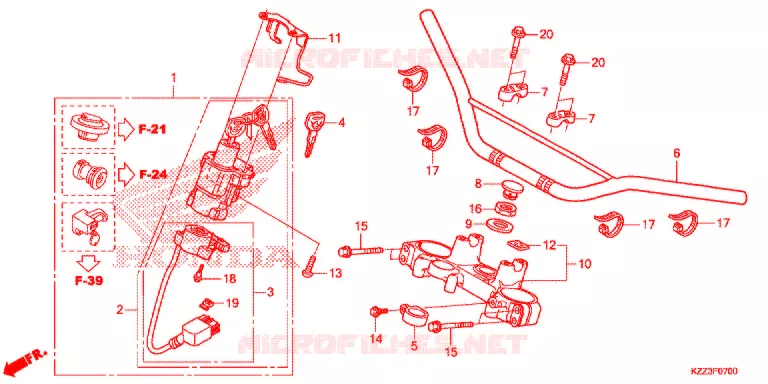 GUIDON - TE DE FOURCHE Honda MOTO 250 CRF 2013  CRF250LD