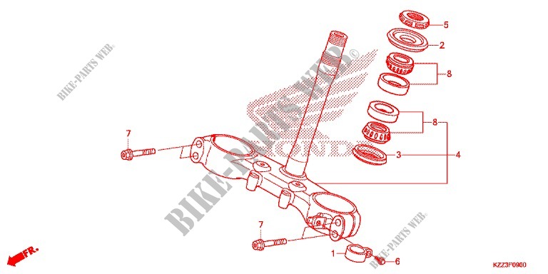 TE DE FOURCHE pour Honda CRF 250 L RED de 2013