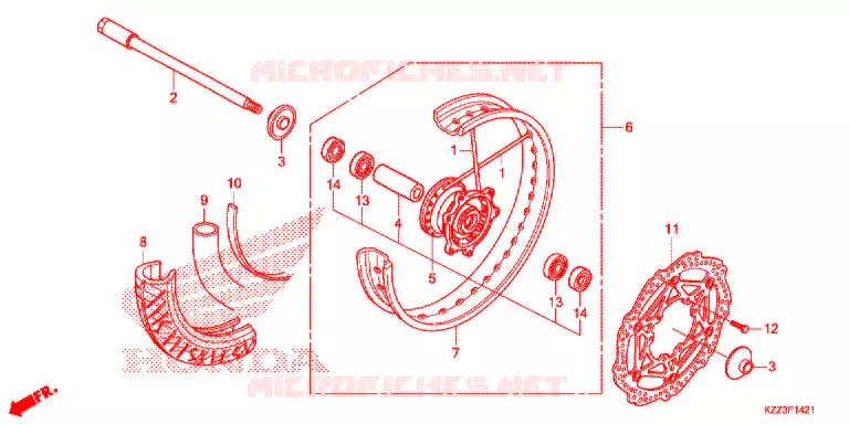 ROUE AVANT (CRF250M) Honda MOTO 250 CRF 2014  CRF250ME