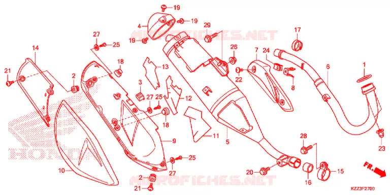 SILENCIEUX D'ECHAPPEMENT Honda MOTO 250 CRF 2014  CRF250ME