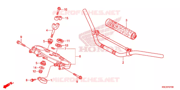 GUIDON - TE DE FOURCHE Honda MOTO 250 CRF 2014  CRF250XD