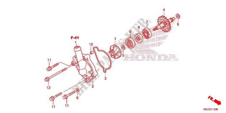 POMPE A EAU pour Honda CRF 250 X de 2013