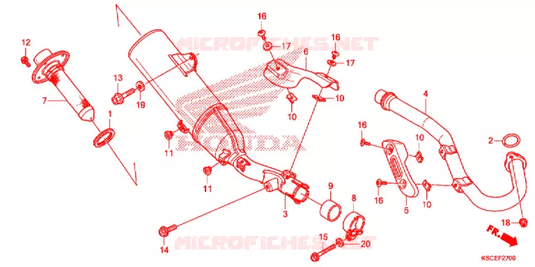 SILENCIEUX D'ECHAPPEMENT Honda MOTO 250 CRF 2013  CRF250XD