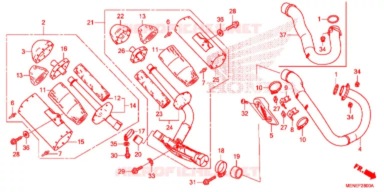 SILENCIEUX D'ECHAPPEMENT Honda MOTO 450 CRF 2013  CRF450RD