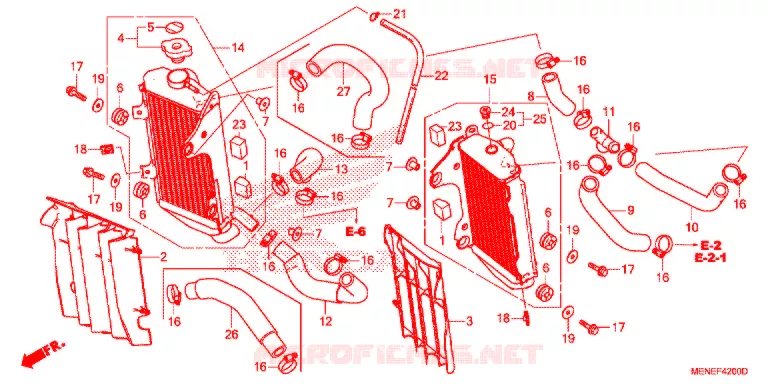 RADIATEUR Honda MOTO 450 CRF 2013  CRF450RD