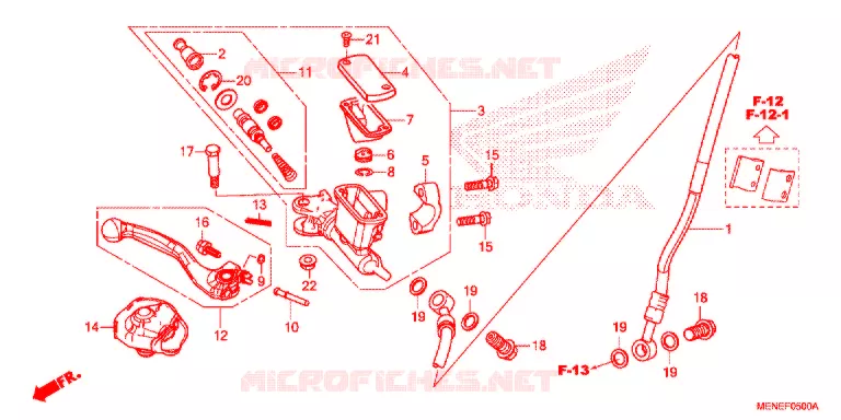 MAITRE CYLINDRE DE FREIN AVANT Honda MOTO 450 CRF 2014  CRF450RE