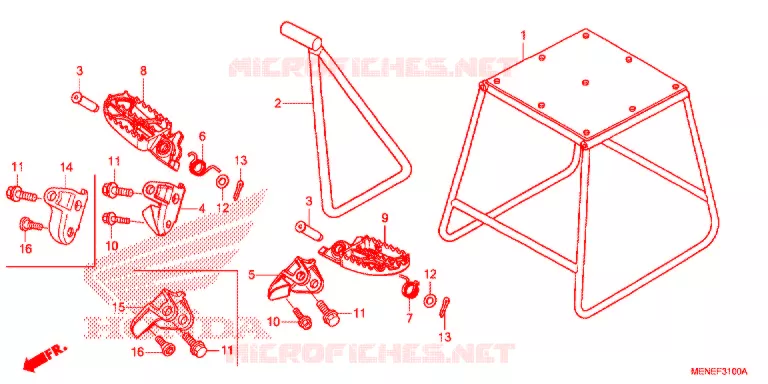 REPOSE PIED - BEQUILLE Honda MOTO 450 CRF 2014  CRF450RE