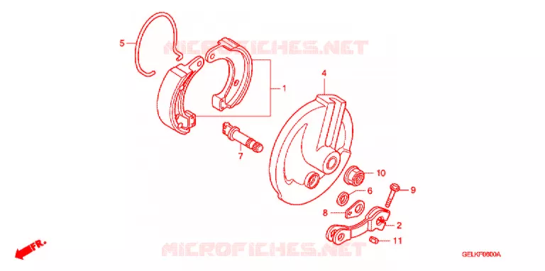 FLASQUE - MACHOIRES DE FREIN AVANT Honda MOTO 50 CRF 2004  CRF50F4