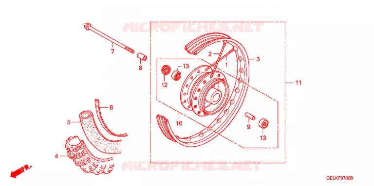 ROUE AVANT Honda MOTO 50 CRF 2005  CRF50F5