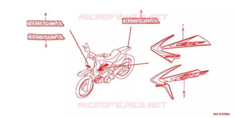 AUTOCOLLANTS Honda MOTO 50 CRF 2012  CRF50FC