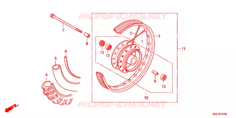 ROUE AVANT Honda MOTO 50 CRF 2013  CRF50FC