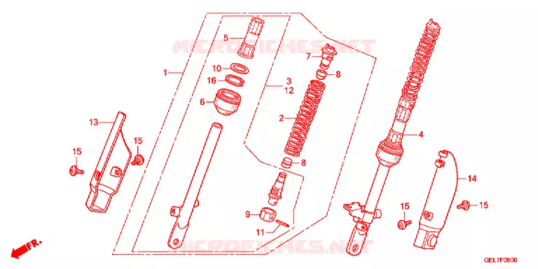 AMORTISSEUR AVANT Honda MOTO 50 CRF 2013  CRF50FD