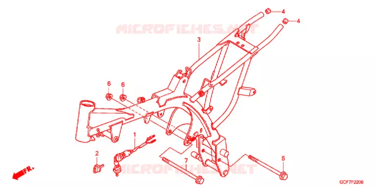 CADRE Honda MOTO 50 CRF 2012  CRF70FC
