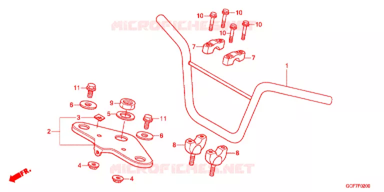 GUIDON - TE DE FOURCHE Honda MOTO 50 CRF 2012  CRF70FC