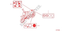ETIQUETTE DE PRECAUTIONS pour Honda CRF 70 de 2012