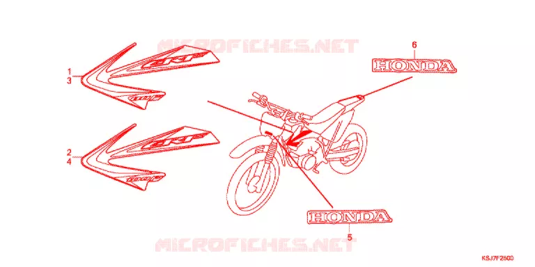 AUTOCOLLANTS Honda MOTO 80 CRF 2012  CRF80FC