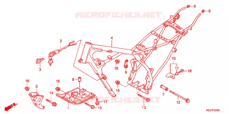 CADRE Honda MOTO 80 CRF 2012  CRF80FC