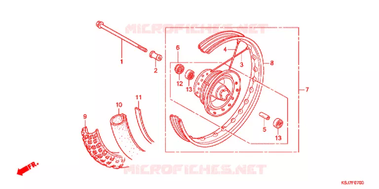 ROUE AVANT Honda MOTO 80 CRF 2012  CRF80FC