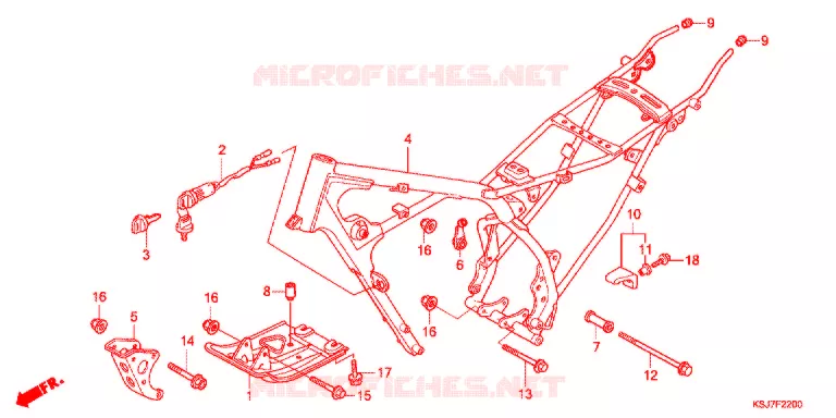 CADRE Honda MOTO 80 CRF 2013  CRF80FD