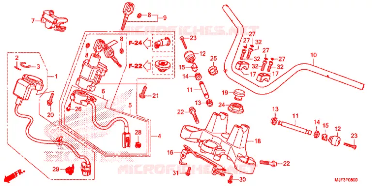 GUIDON - TE DE FOURCHE Honda MOTO 700 CTX 2014  CTX700AE