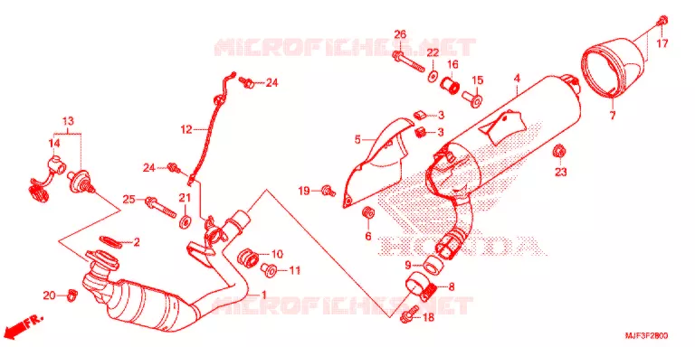 SILENCIEUX D'ECHAPPEMENT Honda MOTO 700 CTX 2014  CTX700AE