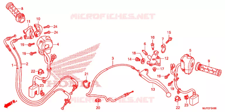LEVIER DE GUIDON - CABLE - COMMODO (CTX700N/NA) Honda MOTO 700 CTX 2014  CTX700NAE