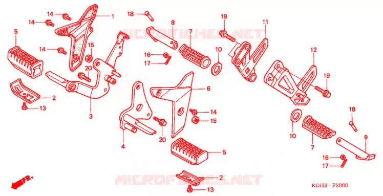 REPOSE PIED (FS1251/2/3) Honda MOTO 125 SONIC 2003  FS1253
