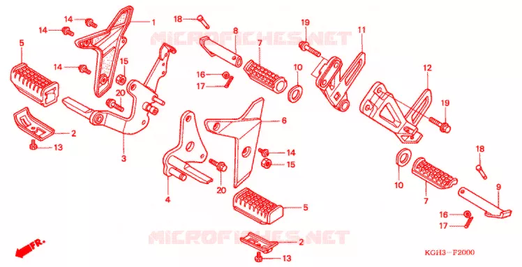 REPOSE PIED (FS1251/2/3) Honda MOTO 125 SONIC 2003  FS125C3