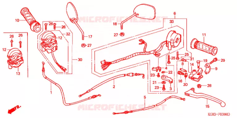 LEVIER DE GUIDON - CABLE - COMMODO Honda MOTO 125 SONIC 2007  FS125MC6