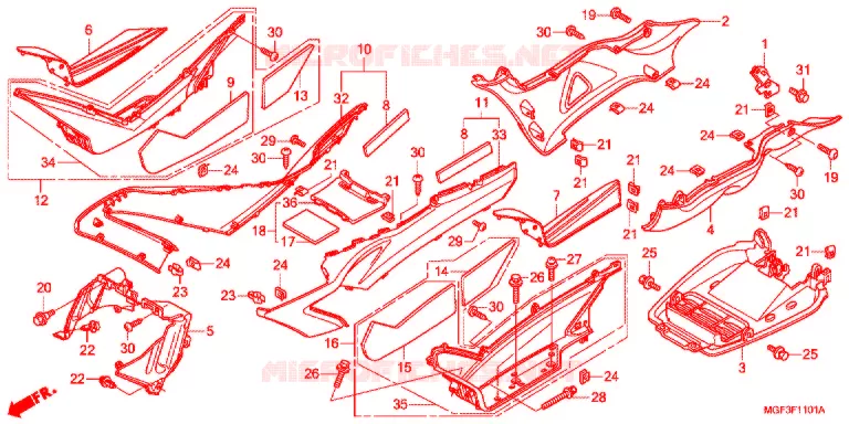 MARCHE PIEDS (FJS600A9-2KO/FJS600AB/DB) Honda SCOOTER 600 SILVERWING 2011  FJS600DB