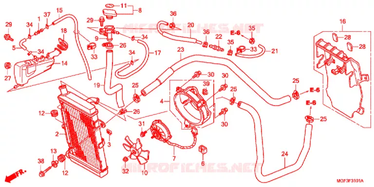 RADIATEUR (FJS600A9-2KO/FJS600AB/DB) Honda SCOOTER 600 SILVERWING 2011  FJS600DB