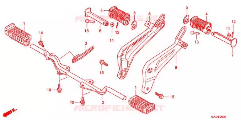 REPOSE PIED (GLH1251SH/2SH/3SH) Honda MOTO 125 STORM 2008  GLH1252SH7