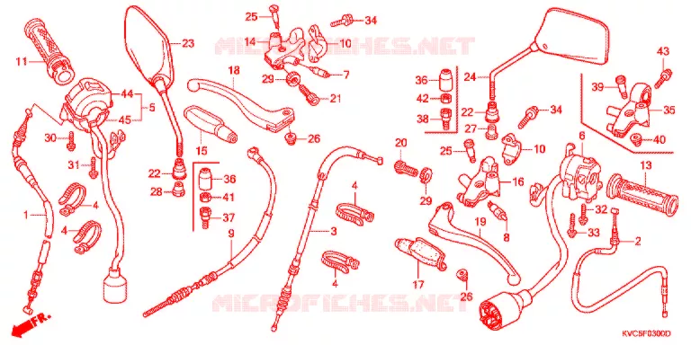 LEVIER DE GUIDON - CABLE - COMMODO Honda MOTO 125 STORM 2010  GLH1252SHA