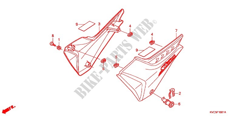 COUVERCLES LATERAUX (GLH125SH) pour Honda STORM 125 DISCO DELANTERO de 2013