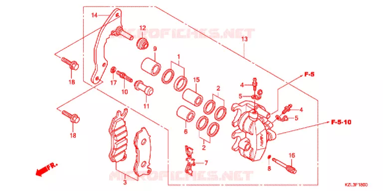 ETRIER DE FREIN AVANT Honda SCOOTER 110 VISION 2016  NSC110MPDE