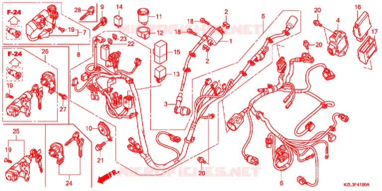 FAISCEAU DES FILS Honda SCOOTER 110 VISION 2016  NSC110MPDE