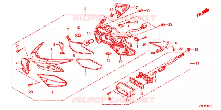 FEUX ARRIERE Honda SCOOTER 110 VISION 2014  NSC110MPDE