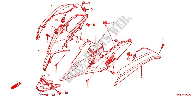 CARENAGES AVANT   LATERAUX   PARE BRISE pour Honda NC 700 X ABS DCT 35KW de 2013