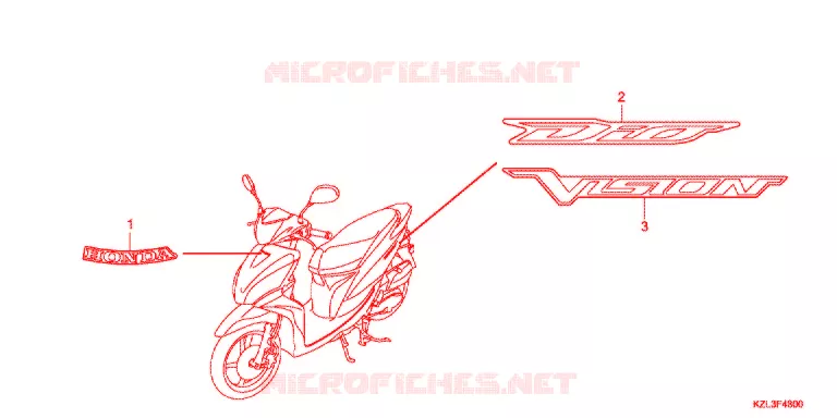 AUTOCOLLANTS Honda SCOOTER 110 DIO 2015  NSC110WHD
