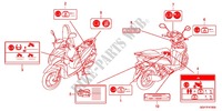 ETIQUETTE DE PRECAUTIONS (NSC50/MPD/WH) pour Honda VISION 50 de 2014