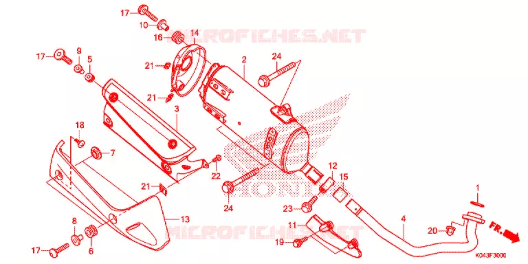 SILENCIEUX D'ECHAPPEMENT Honda SCOOTER 300 FORZA 2013  NSS300AD