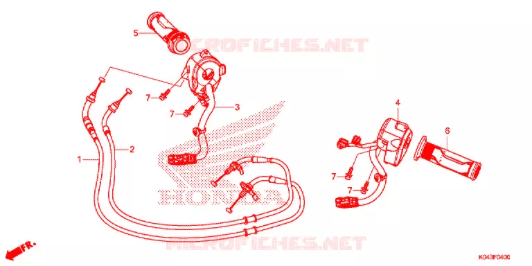 COMMODO - LEVIER - CABLE Honda SCOOTER 300 FORZA 2017  NSS300AD