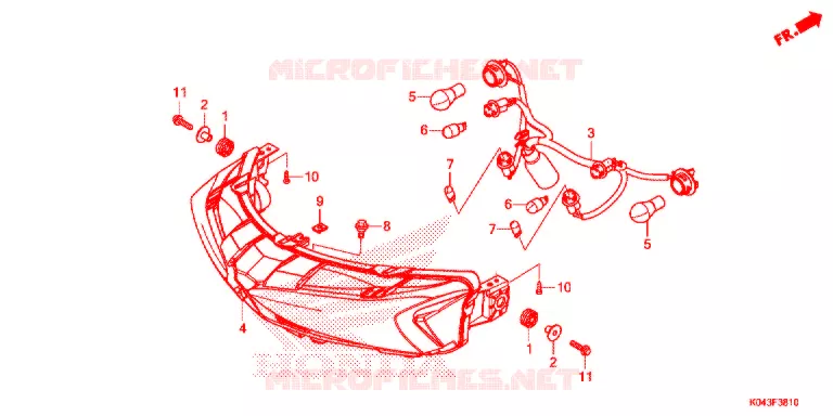 FEUX ARRIERE Honda SCOOTER 300 FORZA 2017  NSS300AD
