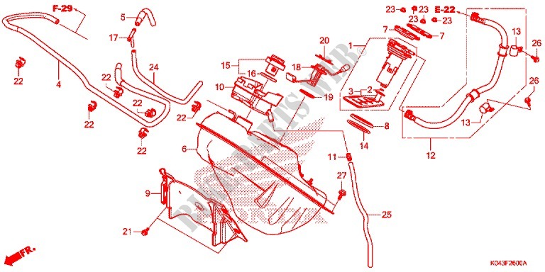 RESERVOIR A CARBURANT pour Honda FORZA 300 ABS de 2013