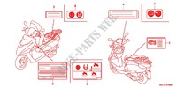 ETIQUETTE DE PRECAUTIONS pour Honda SCR 110 de 2012