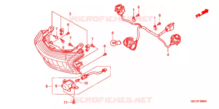 FEU ARRIERE Honda SCOOTER 110 SPACY 2012  SCR1104WHC